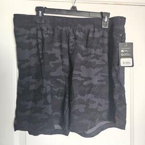 Men's Al1ve 7 Inch Shorts Black and Gray Camouflage Shorts Large